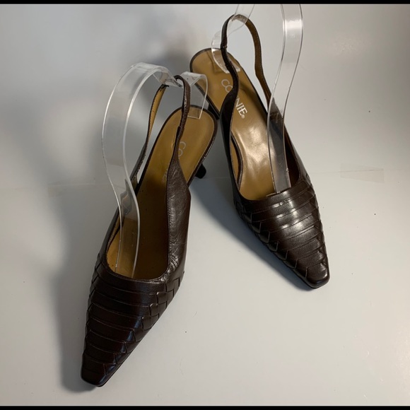 Connie Shoes - CONNIE BROWN SLINGBACK HEELS